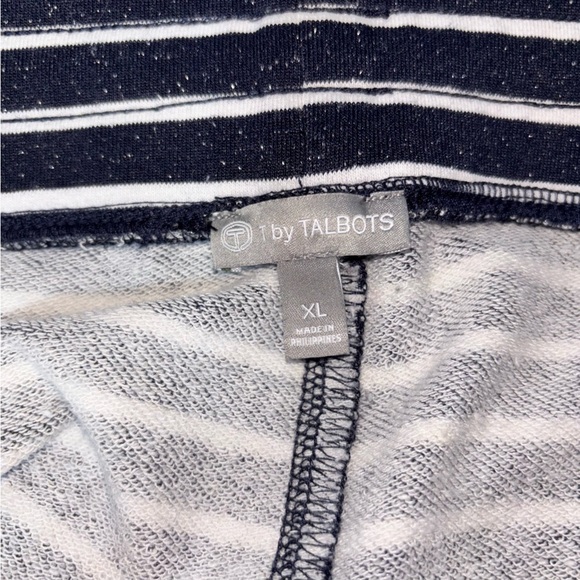 Talbots Women’s XL Striped Skirt Black White Striped Sparkles Drawstring Golf - Picture 2 of 6